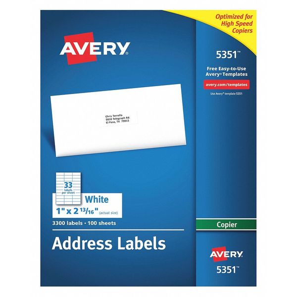 Copy Labels, 1x2-3/4,3300/Bx, PK3300