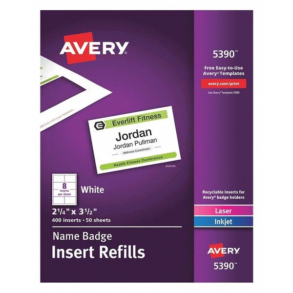 Name Tag Refills, PK50