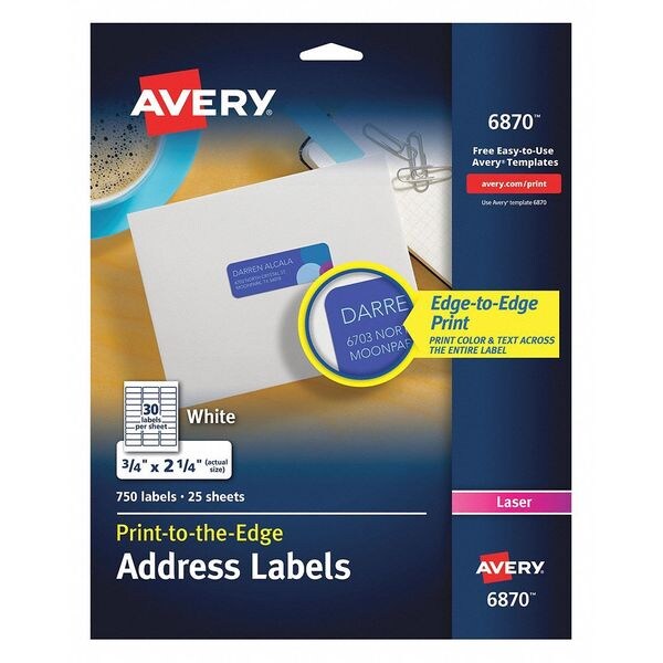 Laser Label Color Print, 30Up, White, PK750