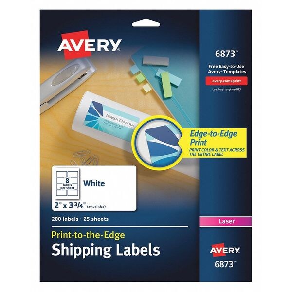 Laser Label Color Print 8Up, White, PK200