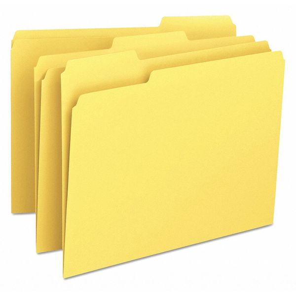Pressboard Folder, 1/3-Cut Tab, Yellow, PK100