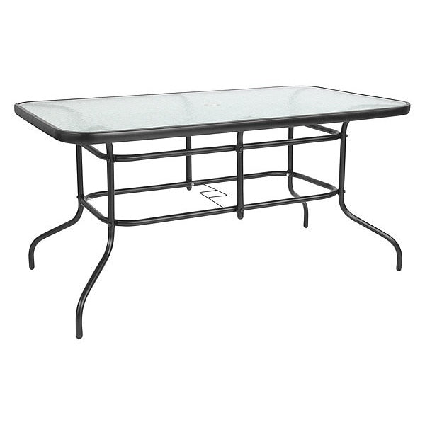 Rectangle Table, Rctnglr, Tmprd Glss Metal, 31.5