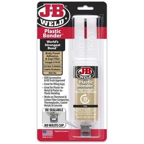 Epoxy Adhesive, Tan, 1:01 Mix Ratio, 30 min Functional Cure, Syringe