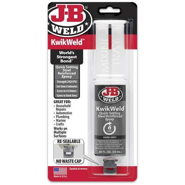 Epoxy Adhesive, Gray, 1:01 Mix Ratio, 4 hr Functional Cure, Tube