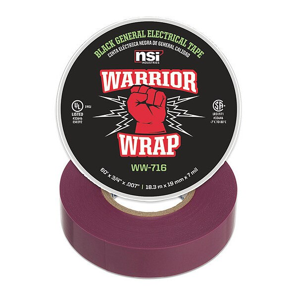 Electrical Tape, Vinyl, 7 mil, Purple
