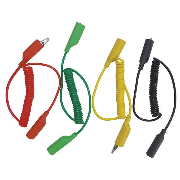Jumper leads, 4 color coiled