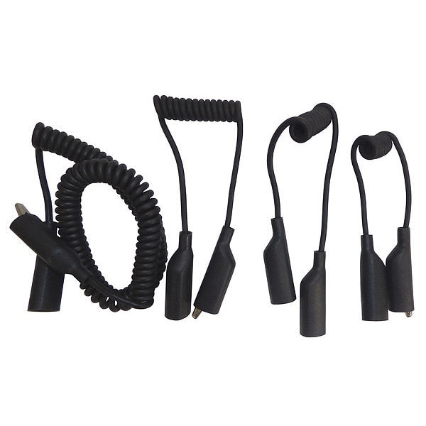 Jumper leads, black coiled