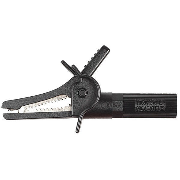 Flanged Insul. LRG Crocodile Clip, BLK