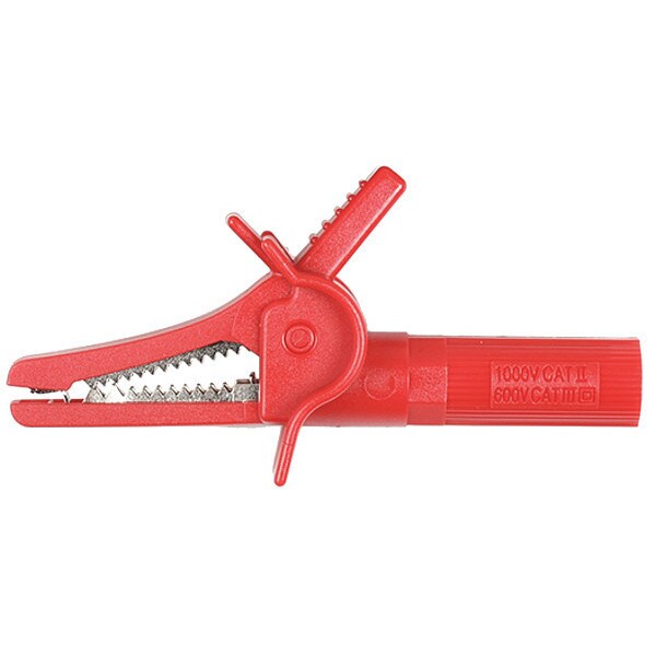 Flanged Insul. Large Crocodile Clip, Red