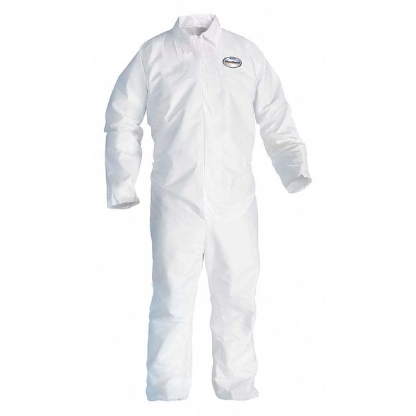 Disposable Coverall, 24 PK, White, SMMMS, Zipper
