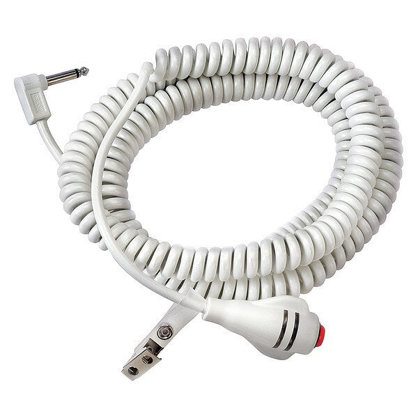 Call Cord, Coiled, White, 16 ft. L
