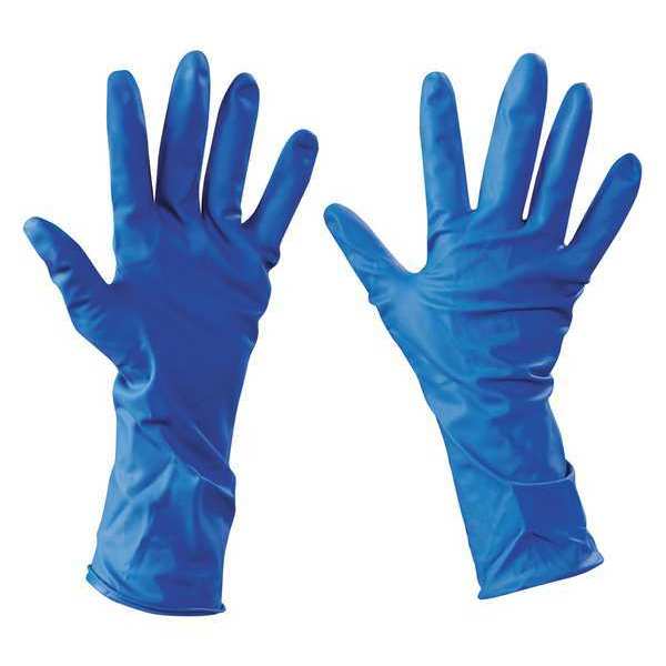 Disposable Gloves, Natural Rubber Latex, Powder Free, Blue, XL, 50 PK