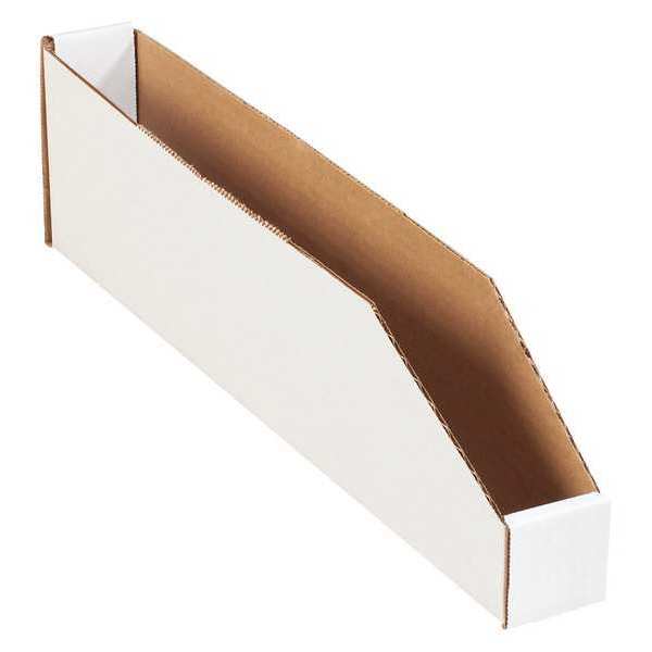 Open Top Storage Bin, White, 2 in L x 18 in W, 50 PK
