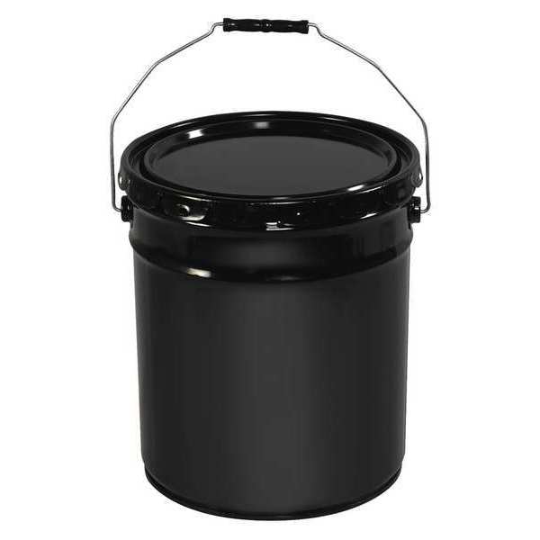 5 gal Open Head Bucket, Black, Metal