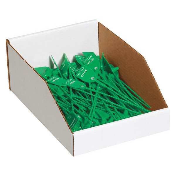 Open Top Storage Bin, White, 8 in L x 12 in W, 50 PK