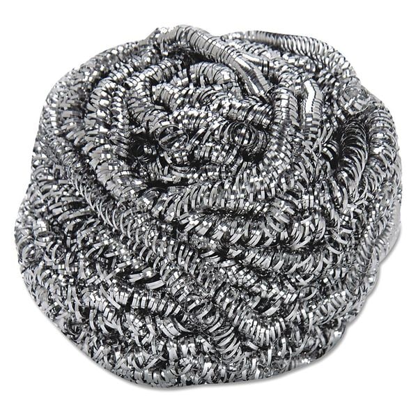 Stainless Steel Scrubber, Steel Gray, PK12