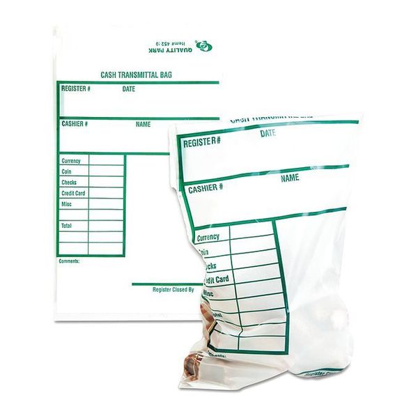 Cash Transmittal Bag, Clear, PK100