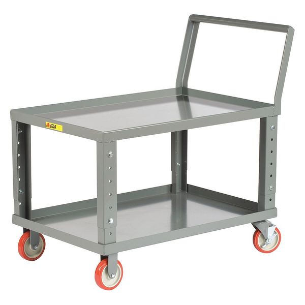 Steel Adj. Low Deck Truck, 1200 lb., 24x36, 2 Shelves, 1,200 lb