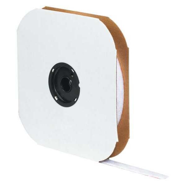 Reclosable Fastener, Rubber Adhesive, 75 ft, 1 in Wd, White