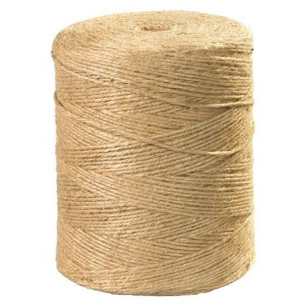 Jute Twine, 3-Ply, 84 lb, Natural, 5000'/Case