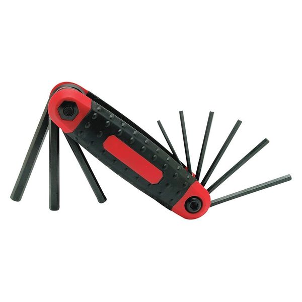 9 Piece SAE Fold-Up Hex Key Set, 1402