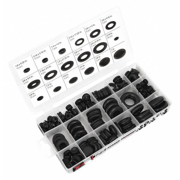 Rubber Grommet Hardware Kit, 125 Pc