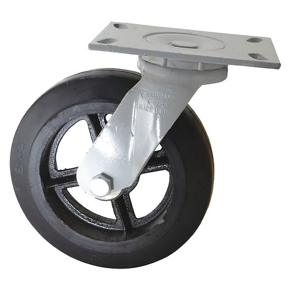 Mold-onCasters, WideSwivel, Rubber, 8