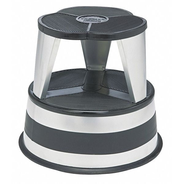 Step Stool, Steel, 350 lb., Silver