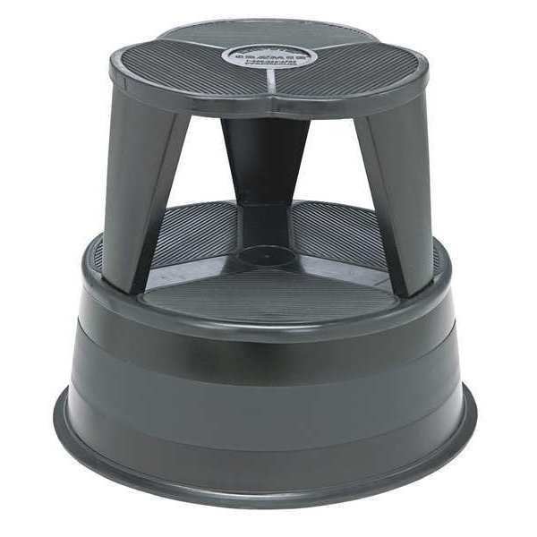 Step Stool, Steel, Rolling, Black