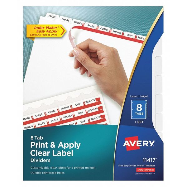 Print-On Tab Index Divider, Pk8