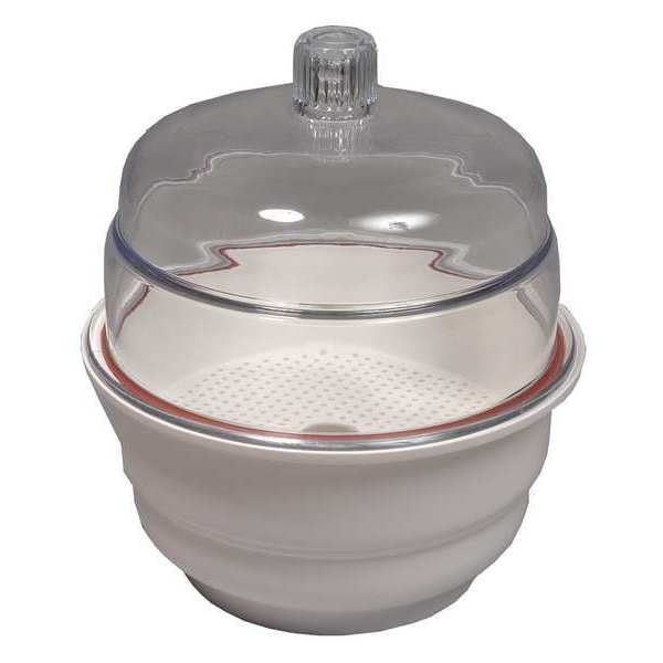 Desiccator, Non-Vac, White Base, PP/PC, 8