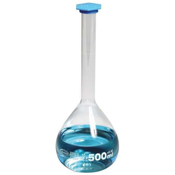 Volumetric Flask, w/Snap Cap, 2000 mL, PK4