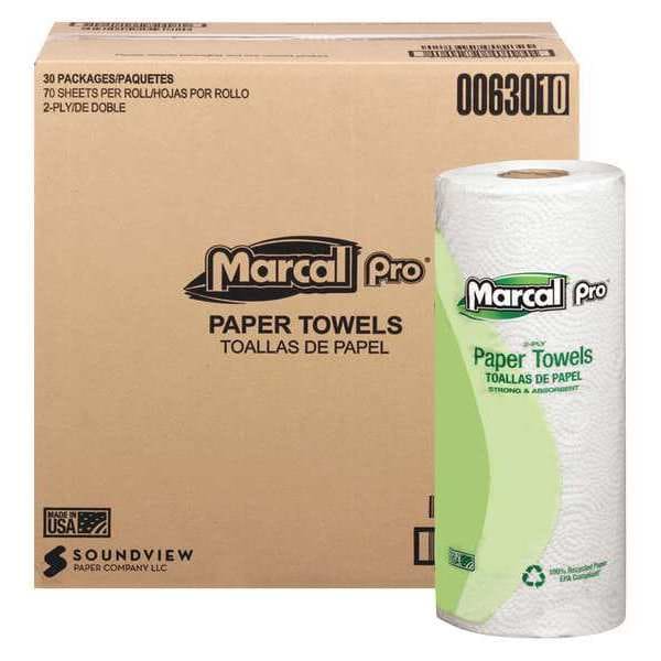 Premium Recycled Towels, 2-Ply, PK30, 2, 30 PK