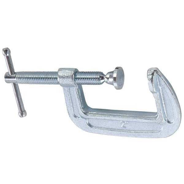 C-Clamp, 2 in Maximum Opening, Gray