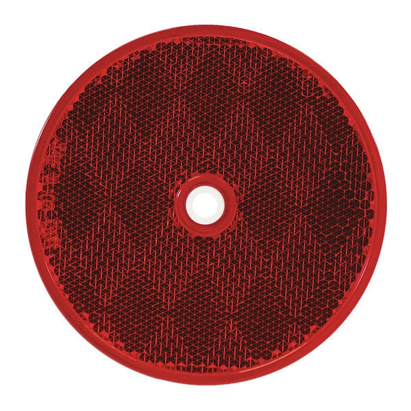 DOT Bolt-On Reflectors, Red, Round, 3-3/16