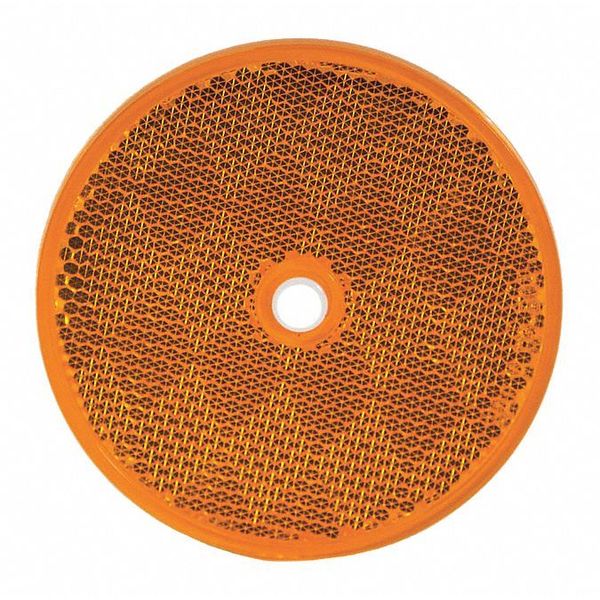 DOT Bolt-On Reflectors, Amber, Rnd, 3-3/16