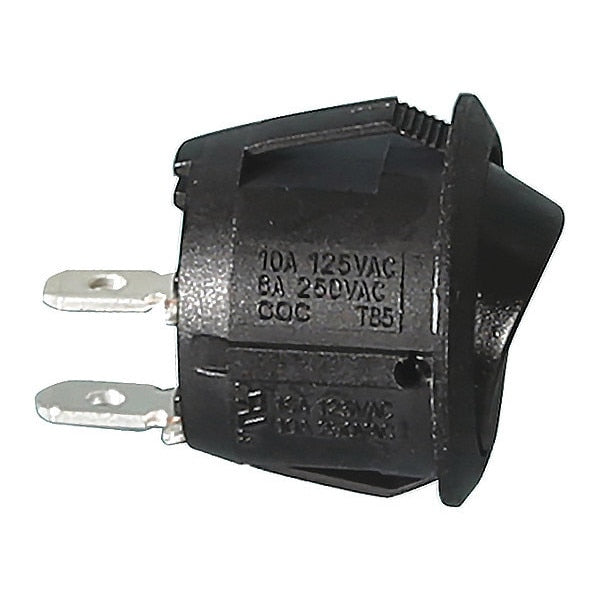 Rocker Switch, Momentary-On, Round, Black