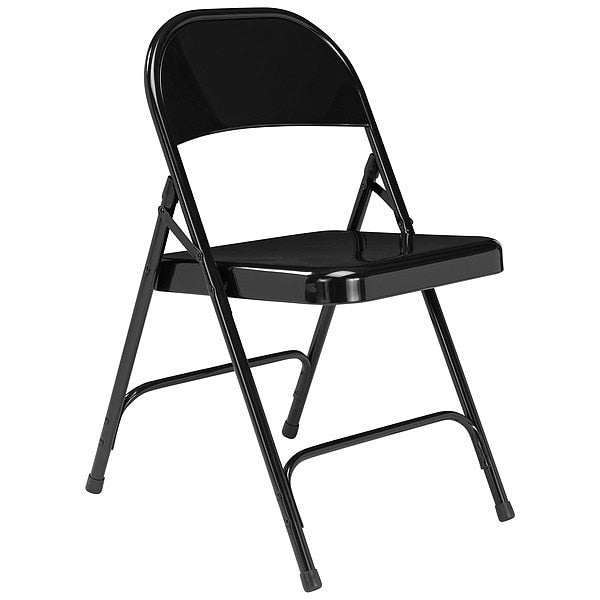Folding Chair, Steel, Black, PK4