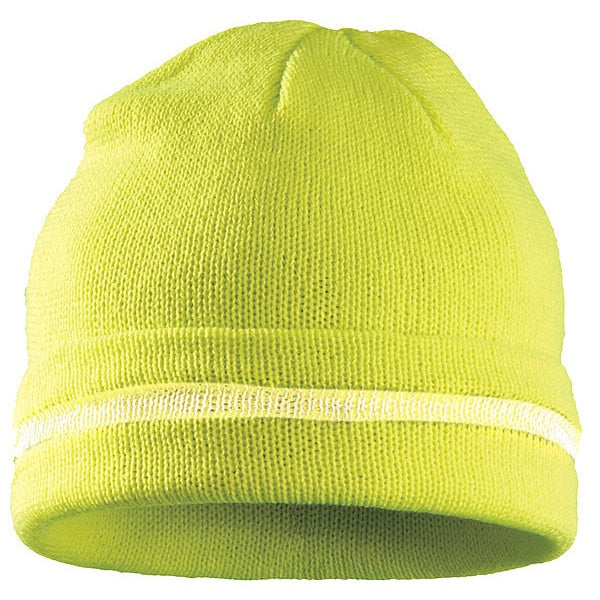 Hi Vis Knit Hat, Reflective Stripe, Orange
