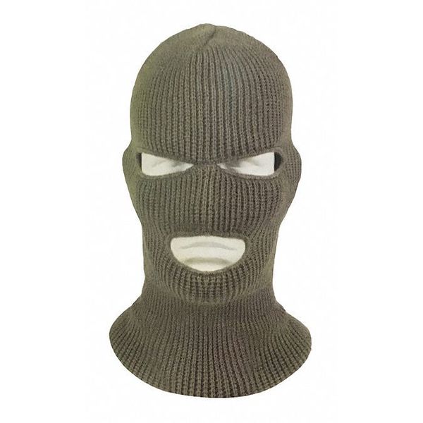Three Hole Knit Face Mask, Green