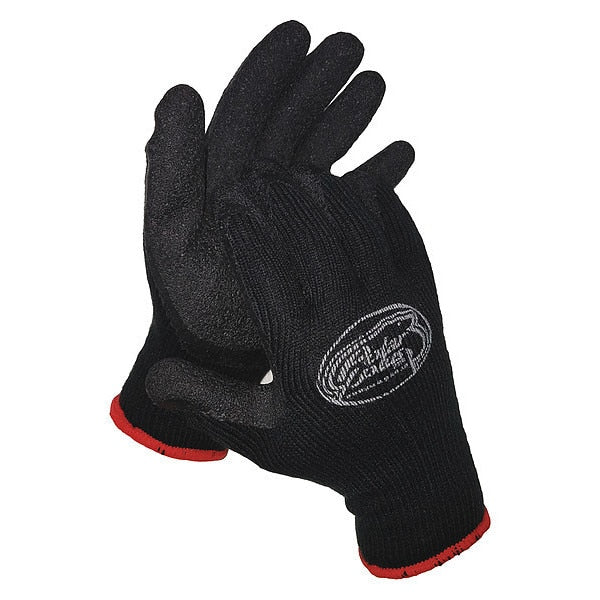 Black Thermal Knit Glove w/ Latex Grip Palm, M, PK12