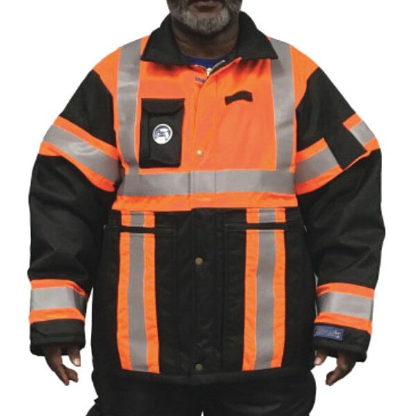 Insulated Men's Hi Vis Jacket, Orange, L