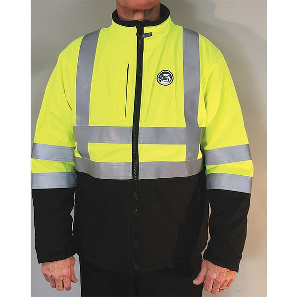 Insulated Softshell Hi Vis Jacket, Yellow, S
