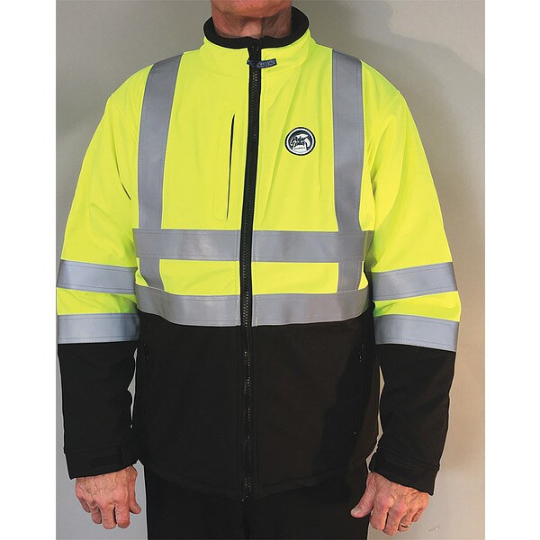 Insulated Softshell Hi Vis Jacket, Yellow, M