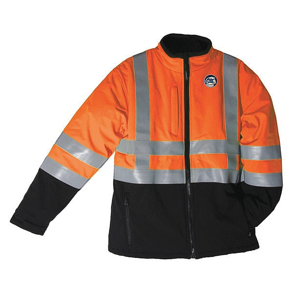 Insulated Softshell Hi Vis Jacket, Orange, 3XL
