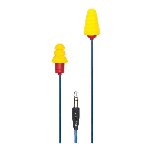 Reusable Corded Ear Plugs, Flanged Shape, 26 dB, 1 Pairs