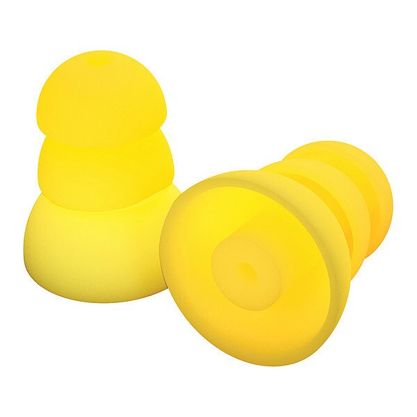 Uncorded Ear Plugs, Flanged Shape, 26 dB, 5 Pairs, Yellow