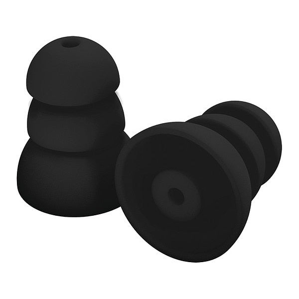 Uncorded Ear Plugs, Flanged Shape, 26 dB, 5 Pairs, Black