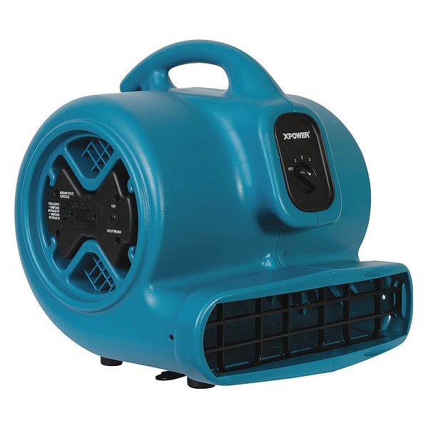1/3 HP, 2400 CFM, 3.8 Amps, 4 Positions, 3 Speeds Air Mover with GFCI Power Outlets for Daisy Chain