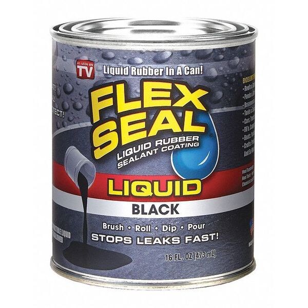 Liquid Rubber Sealant, Black, 16 oz.